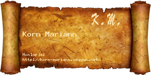 Korn Mariann névjegykártya